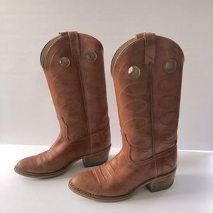 Vintage Texas Made In USA Cowboy Embroidered Boots